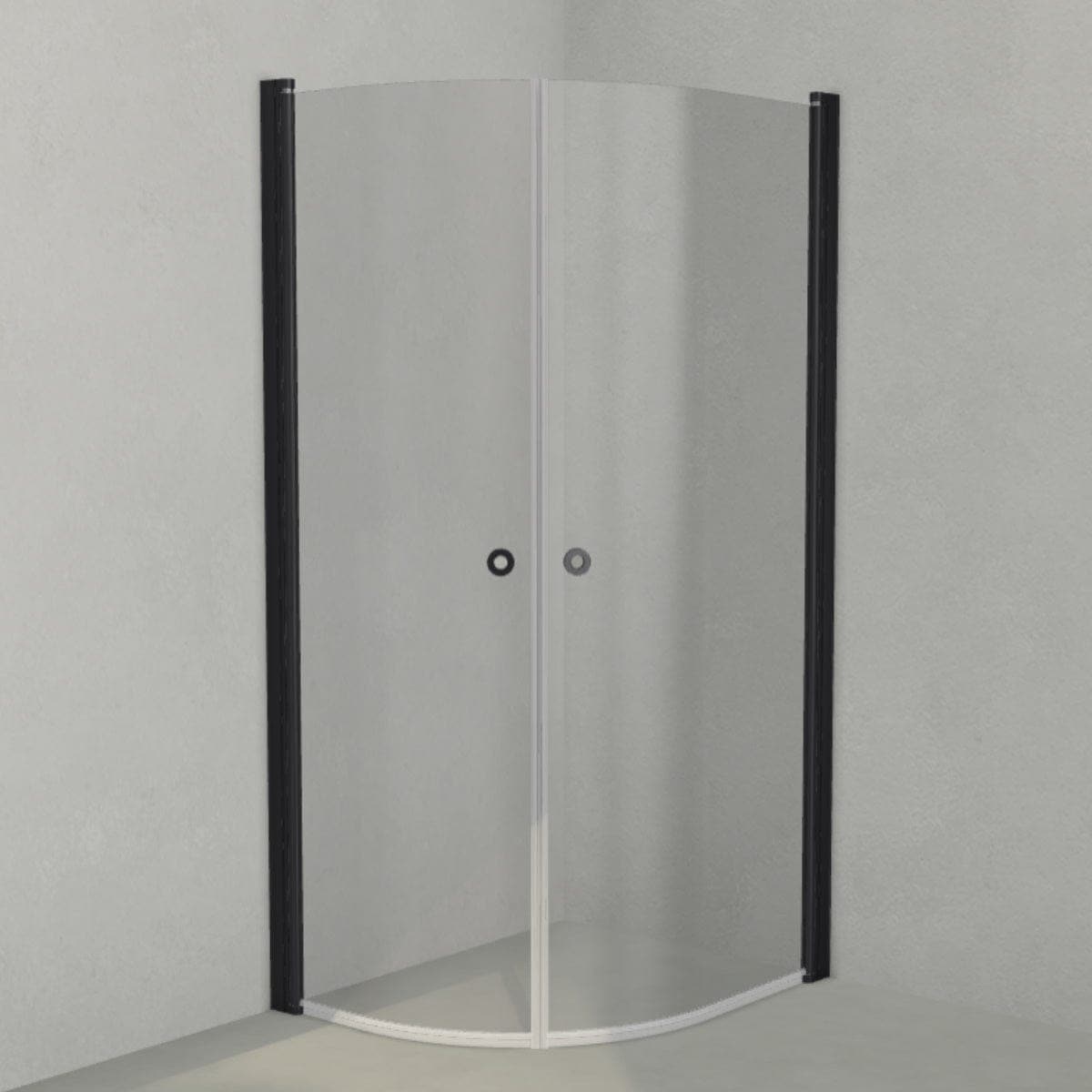 INR Dusjhjørne LINC NIAGARA Original, Grått Glass Svart matt / 80x100cm / Grått glass INR Iconic Nordic Rooms Dusjhjørne INR-56003181