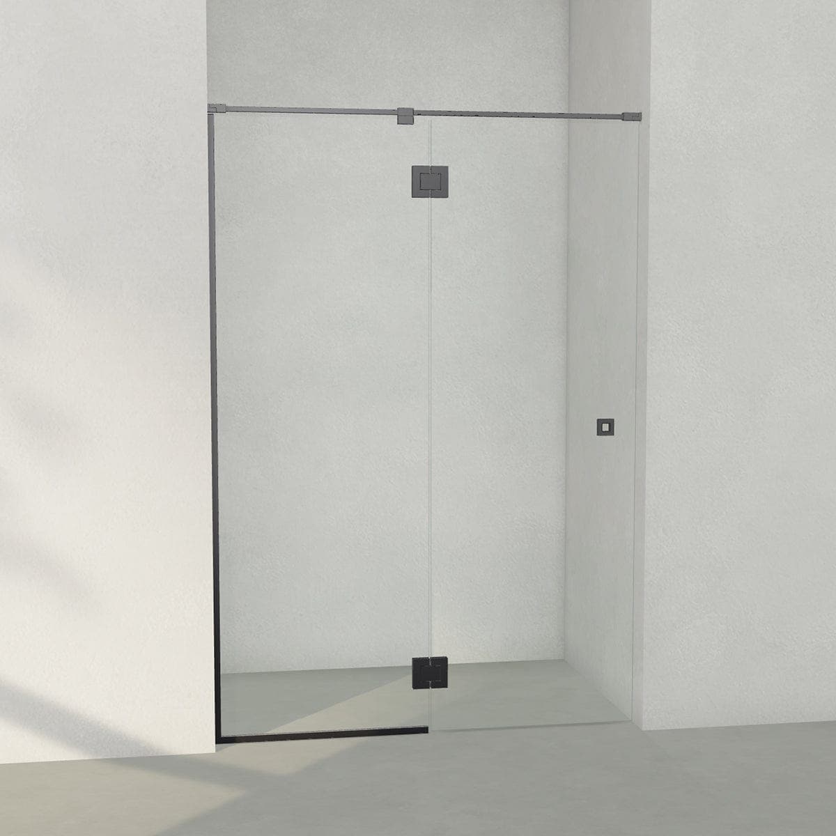 INR Iconic Nordic Rooms Dusjnisje ARC 5 Frame Måltilpasset Svart Matt / Timeless Klart Glass Dusjnisje
