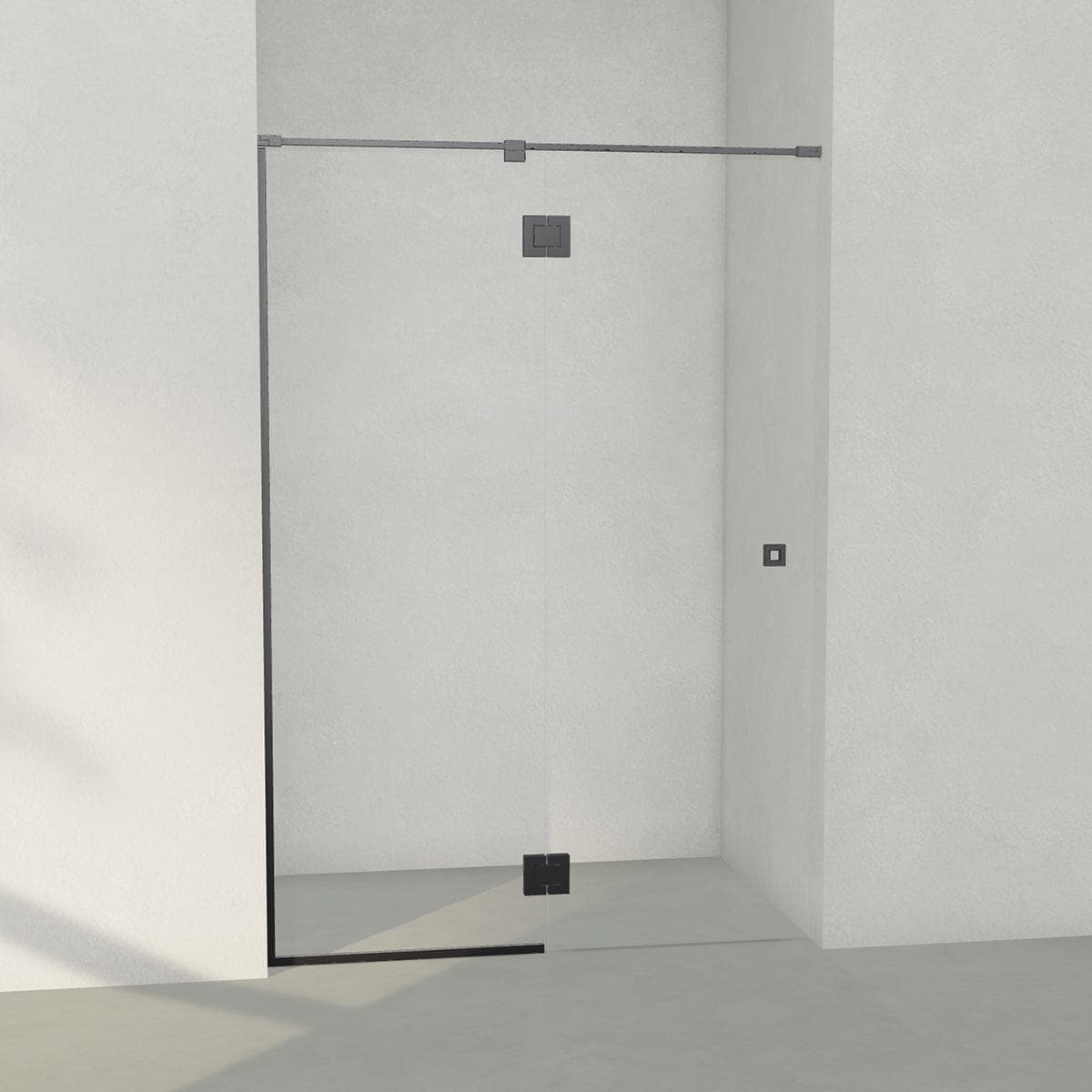 INR Iconic Nordic Rooms Dusjnisje ARC 5 Frame Måltilpasset Svart Matt / Opal Klart Glass Dusjnisje