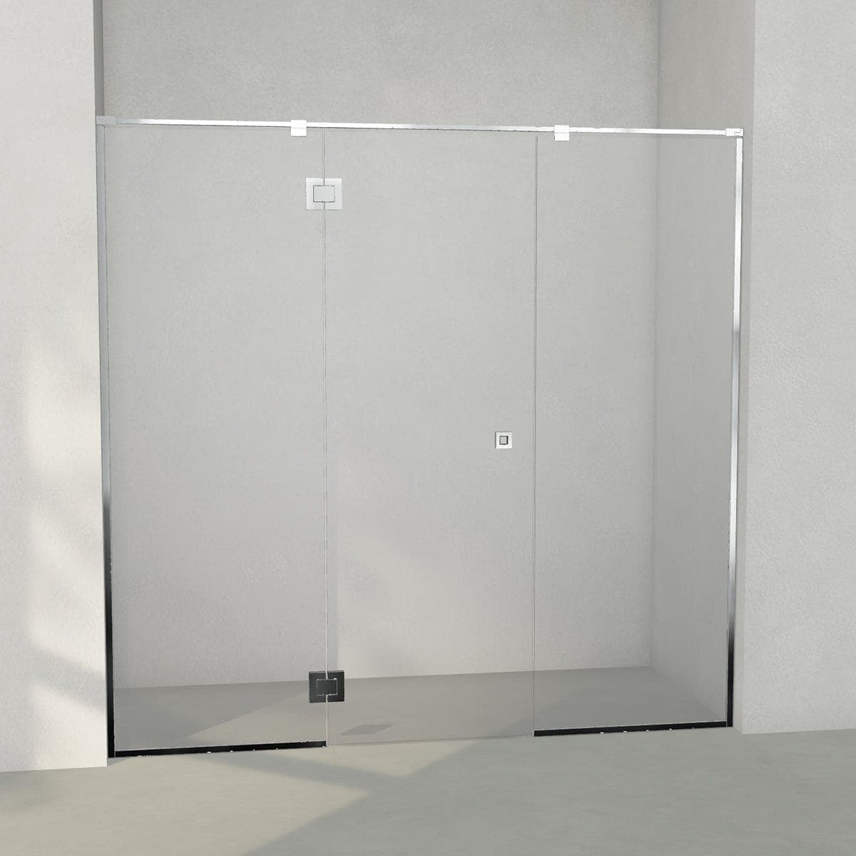 INR Iconic Nordic Rooms Dusjnisje ARC 7 Frame Måltilpasset Krom / Grått Glass Dusjnisje