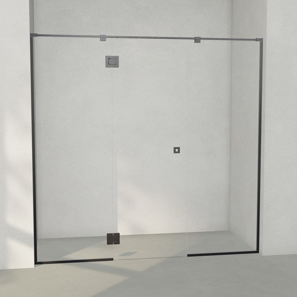 INR Iconic Nordic Rooms Dusjnisje ARC 7 Frame Måltilpasset Svart Matt / Opal Klart Glass Dusjnisje