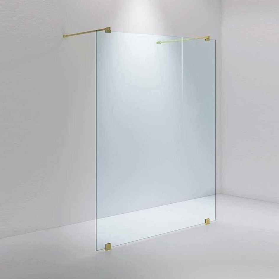INR Dusjvegg ARC 43 Måltilpasset Messing / Måltilpasset / Timeless klart glass INR Iconic Nordic Rooms Dusjvegg INR-14311700