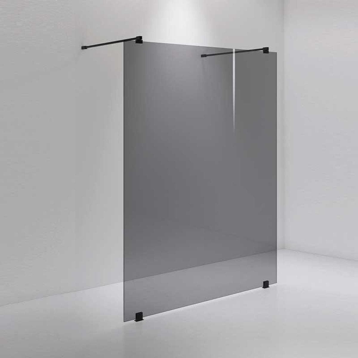 INR Dusjvegg ARC 43 Måltilpasset Svart matt / Måltilpasset / Grått glass INR Iconic Nordic Rooms Dusjvegg INR-14303100
