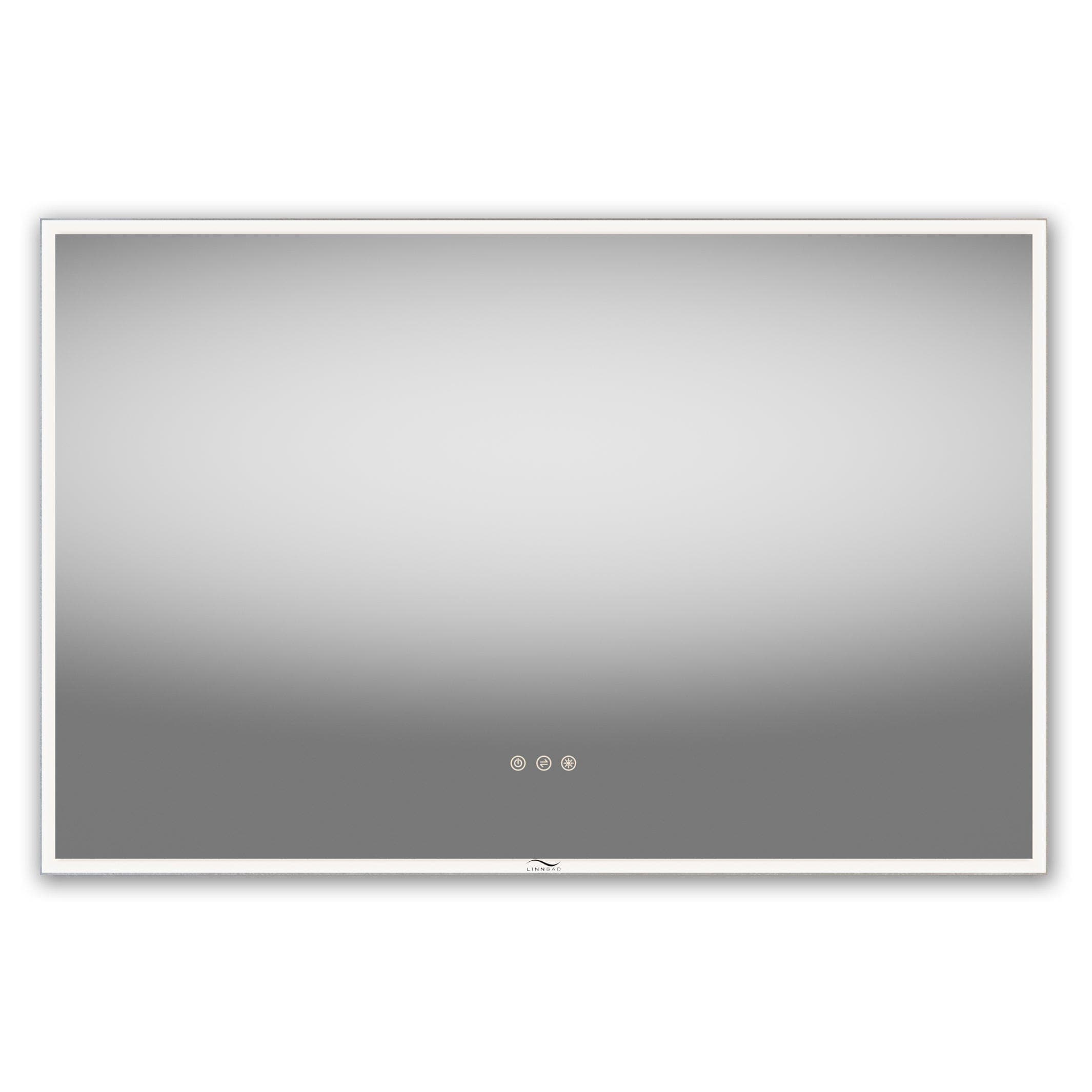 Linn Bad Framfjord Speil med frostet lysramme og panel 100cm Linn Bad Baderomsspeil LB-2610