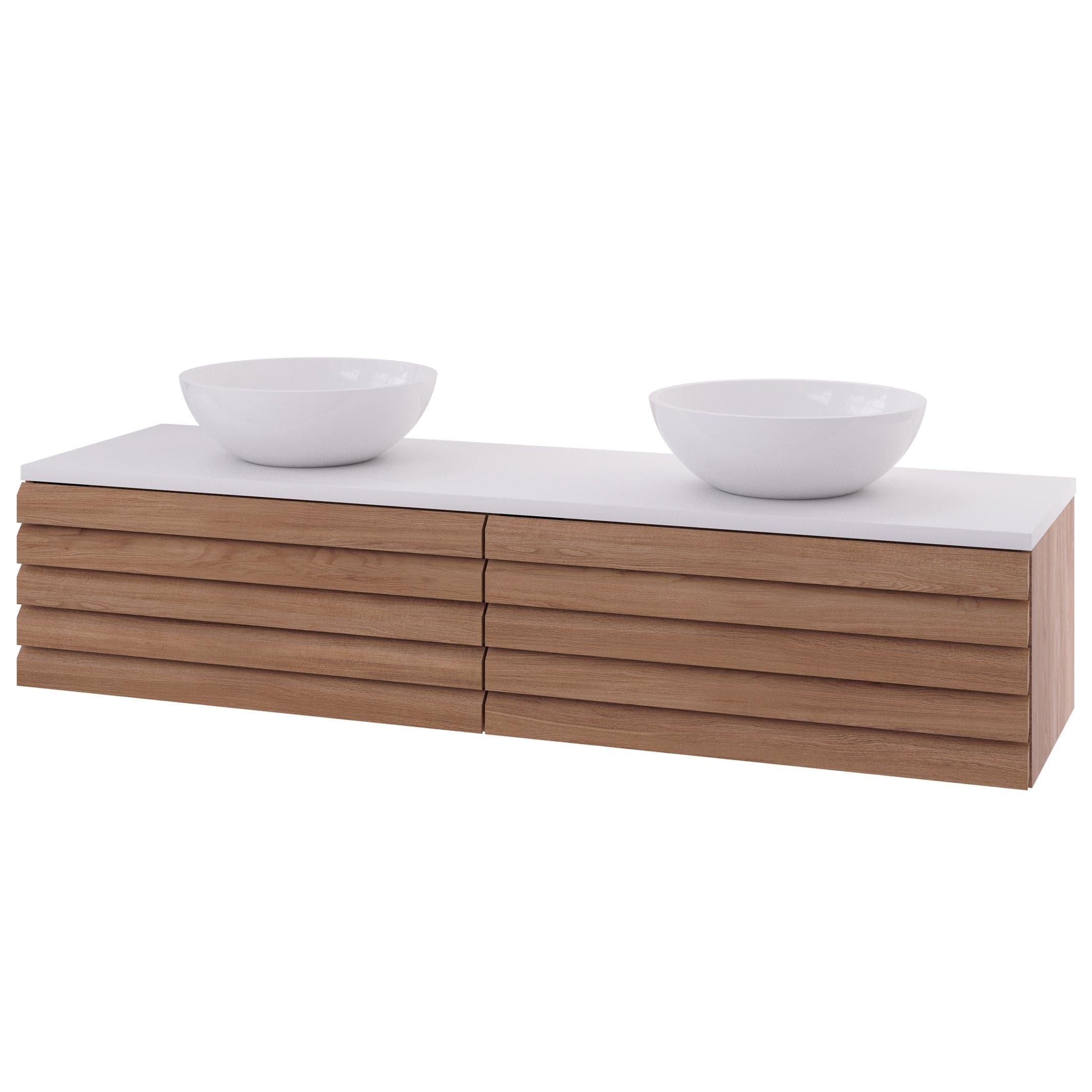 Linn Bad Selma Eikestav Heltre D45cm Servantskap Eik / 160cm / Valgfri Linn Bad Servantskap LB-160516STD