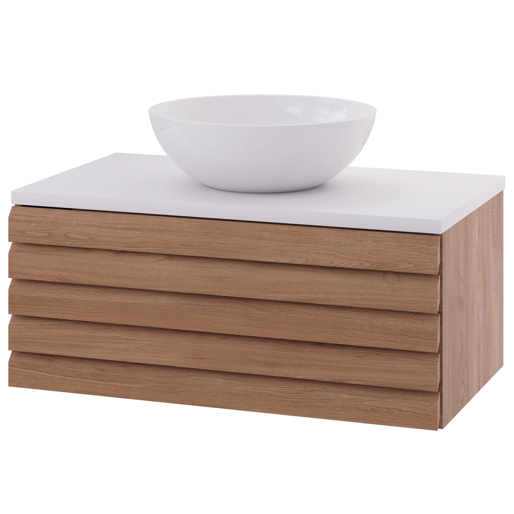 Linn Bad Selma Eikestav Heltre D45cm Servantskap Eik / 80cm / Senter Linn Bad Servantskap LB-160518ST