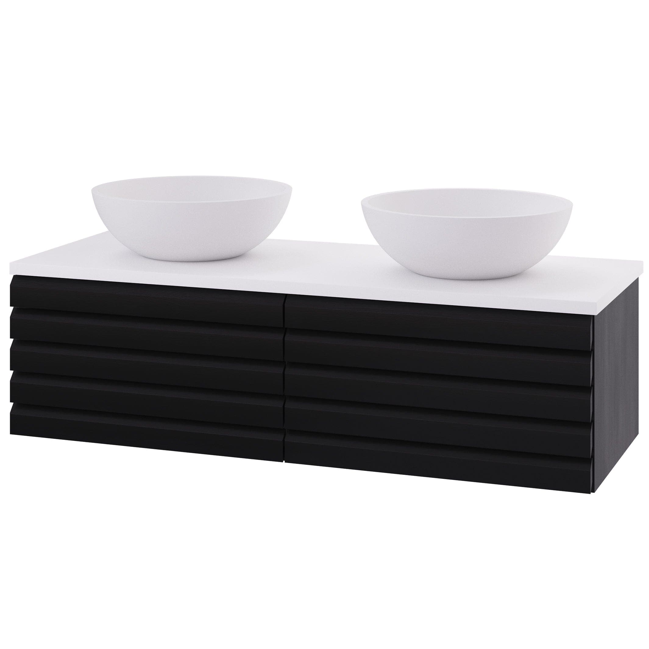 Linn Bad Selma Eikestav Heltre D45cm Servantskap Svart eik / 120cm / Dobbel Linn Bad Servantskap LB-160612STD