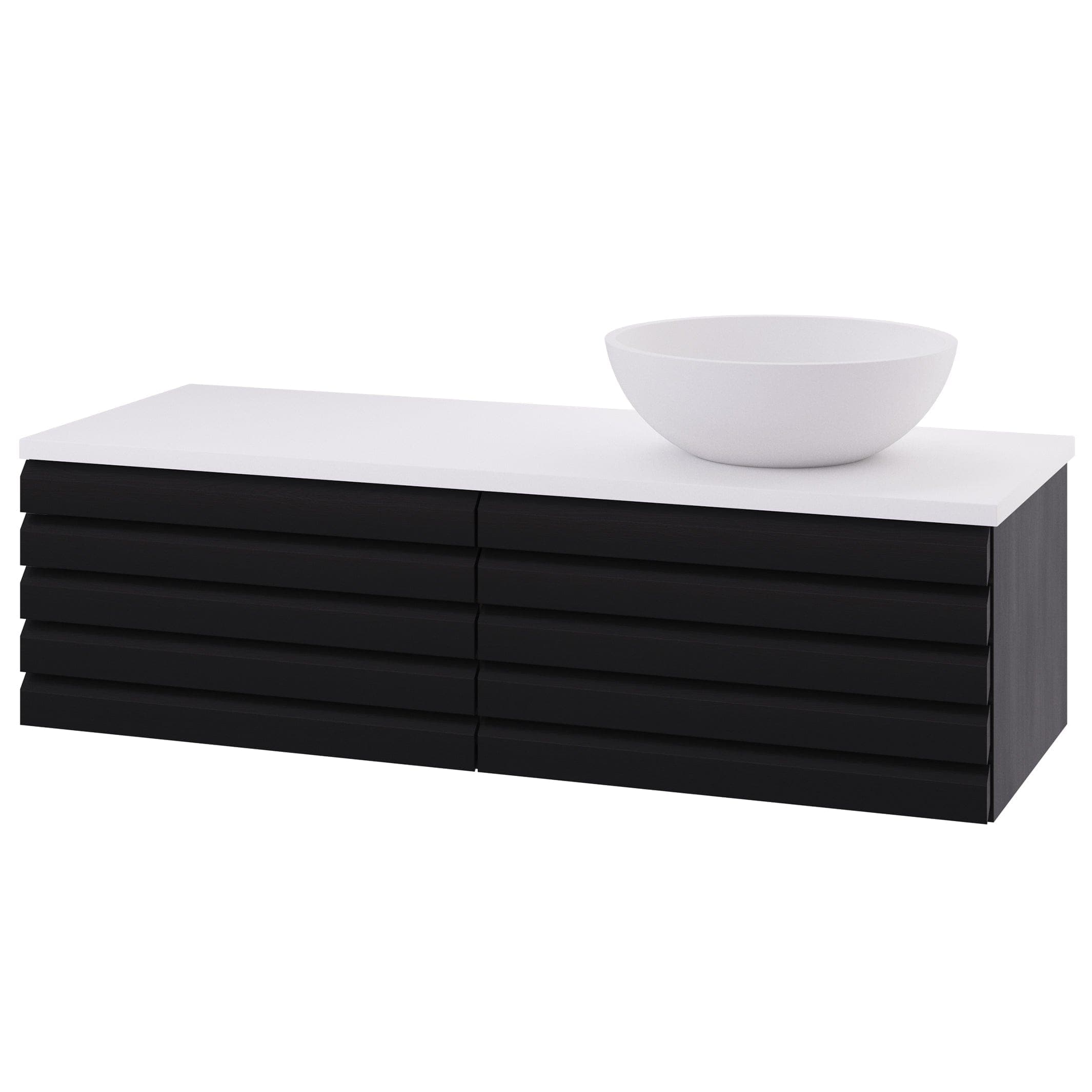 Linn Bad Selma Eikestav Heltre D45cm Servantskap Svart eik / 120cm / Høyre Linn Bad Servantskap LB-160612STH