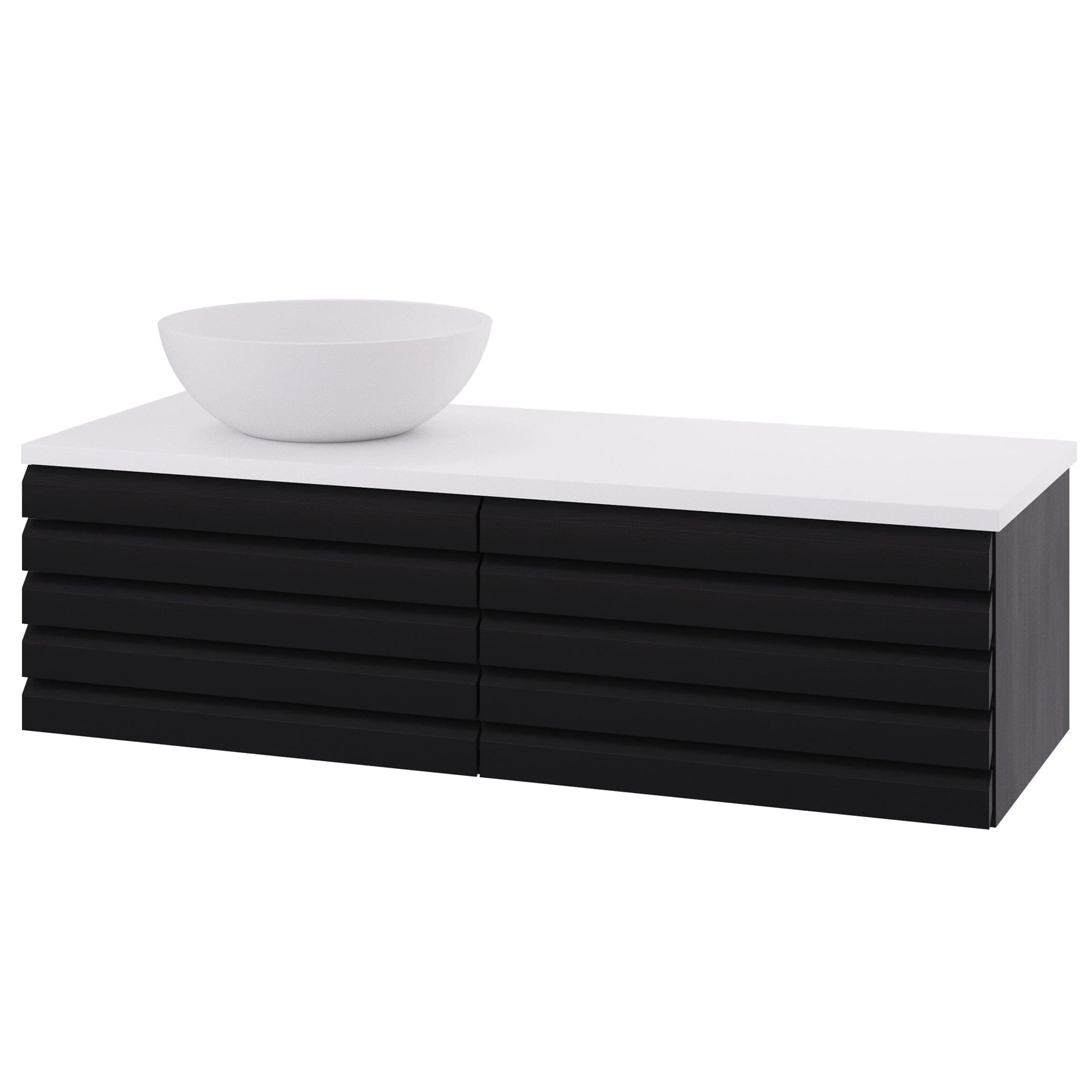 Linn Bad Selma Eikestav Heltre D45cm Servantskap Svart eik / 120cm / Venstre Linn Bad Servantskap LB-160612STV