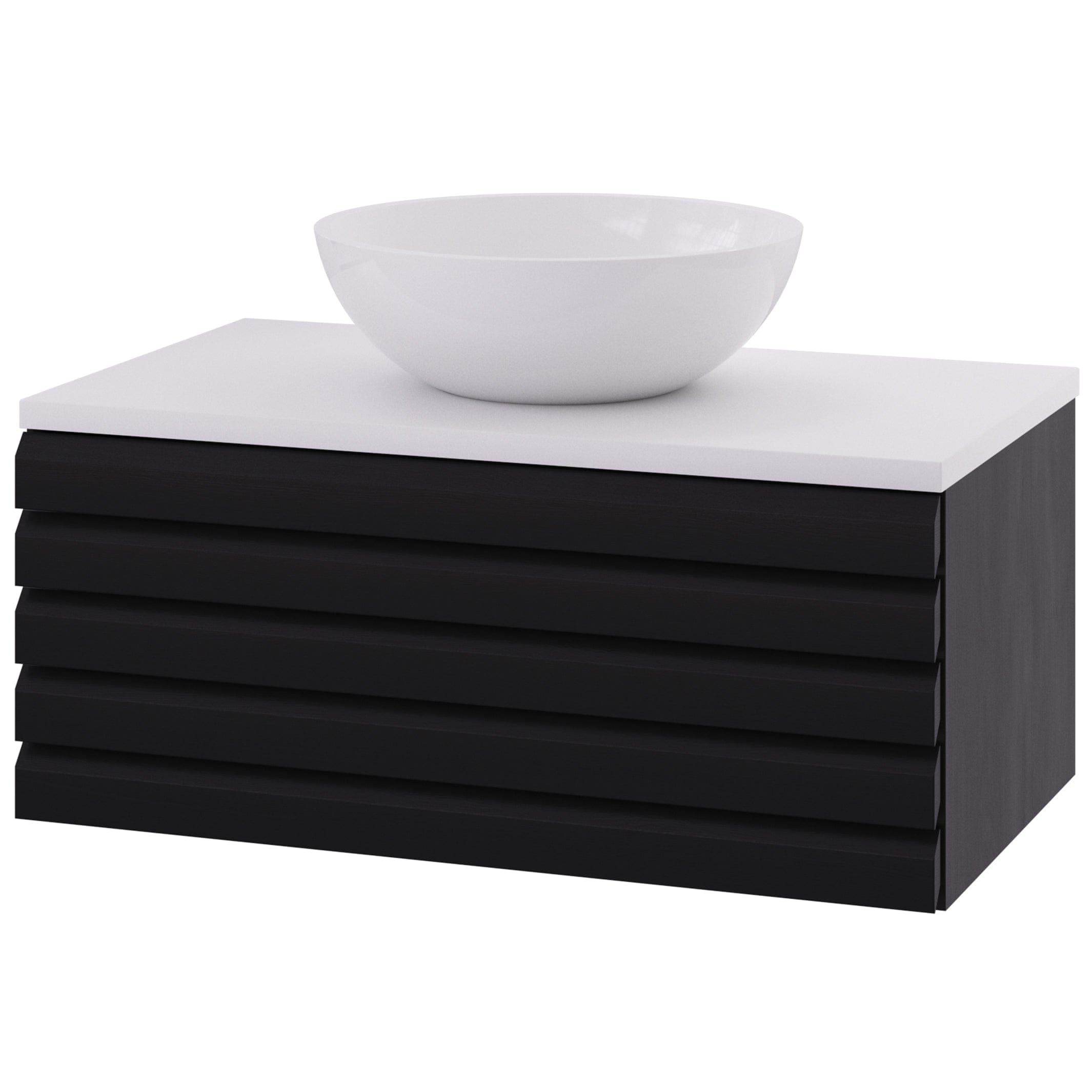 Linn Bad Selma Eikestav Heltre D45cm Servantskap Svart eik / 80cm / Senter Linn Bad Servantskap LB-160618ST