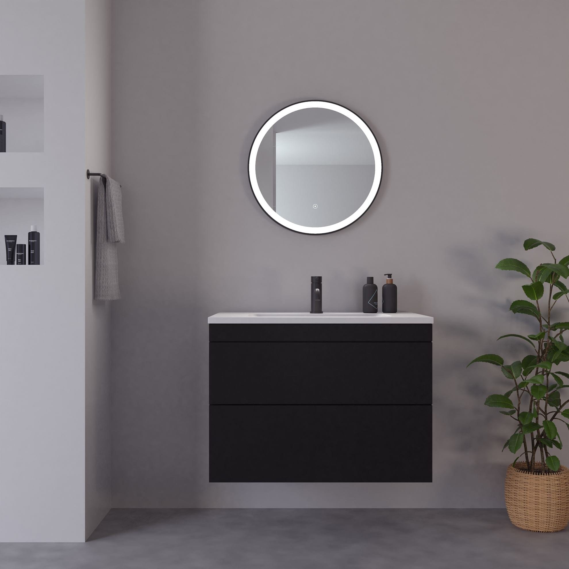 Loevschall Nyborg Rundt rammespeil med LED lys 60cm Loevschall Baderomsspeil KO-3443458708