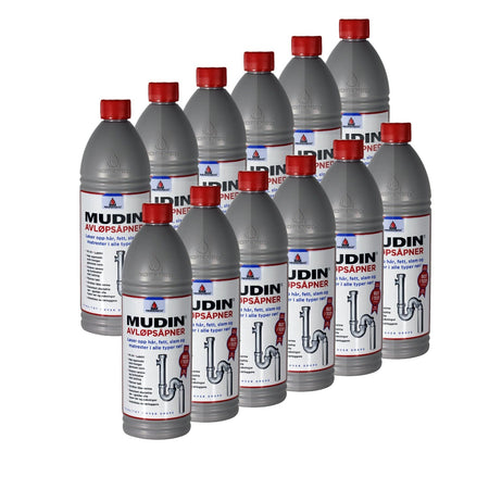 Mudin Avløpsåpner 1 liter 12 stykk