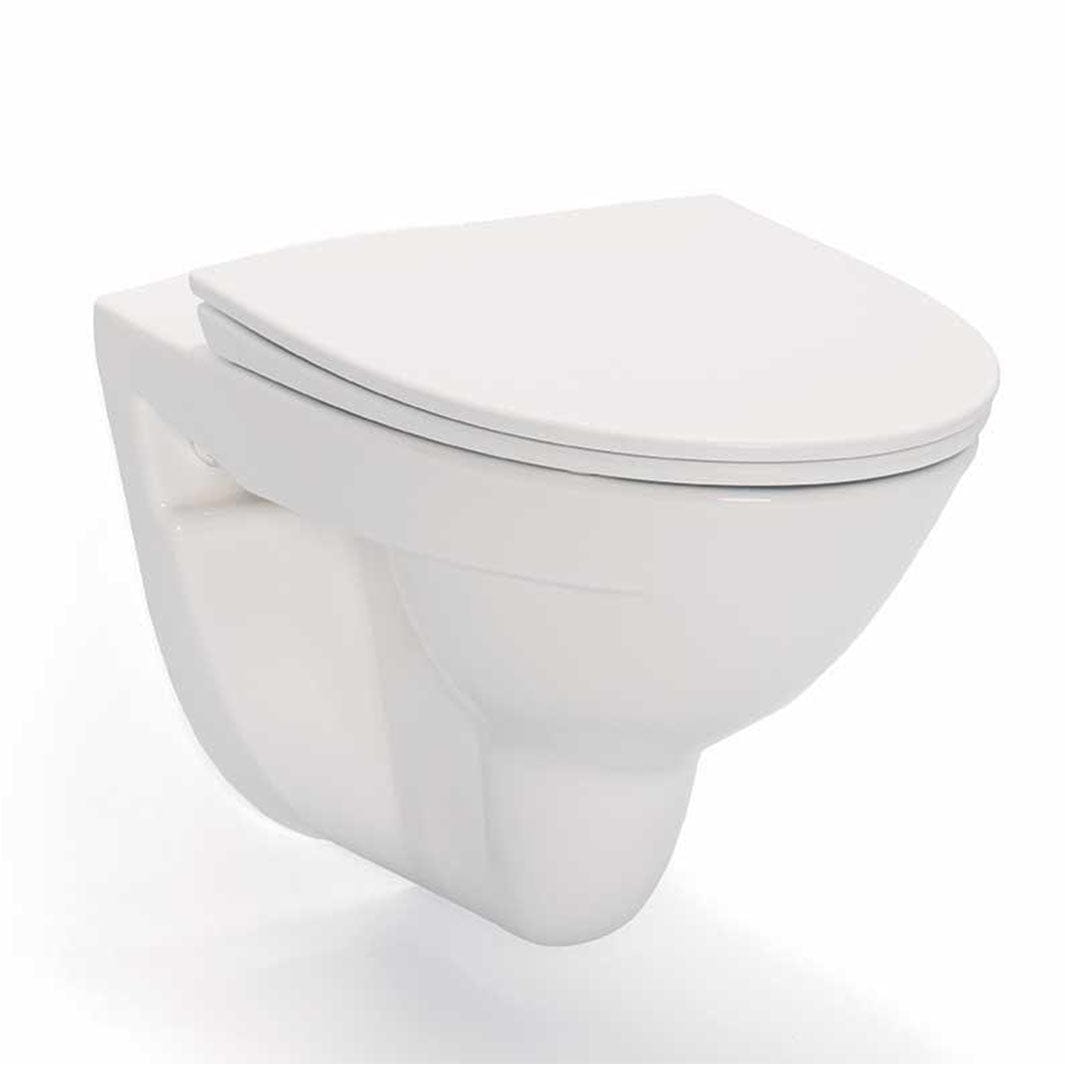 Porsgrund Glow 65 Veggtoalettpakke - Veggskål og Sete Hvit Vegghengt toalett