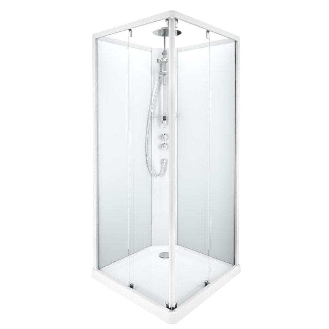 Contura Shower Showerama 10-5 F Dusjkabinett - Firkantet Hvit Matt / 90x90cm Frostet Glass