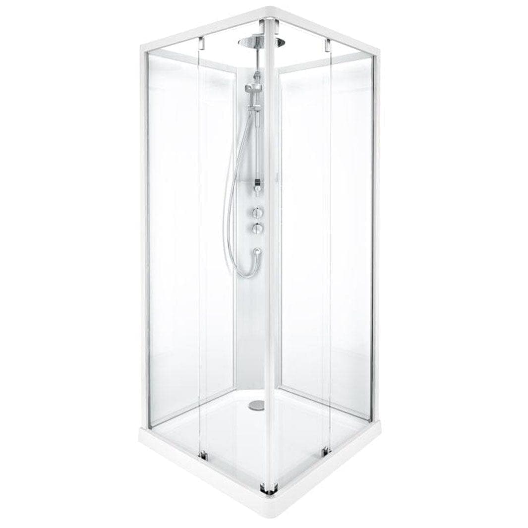 Porsgrund Showerama 10-5 F Dusjkabinett - Firkantet Hvit Matt / 90x90cm Klart Glass Dusjkabinett