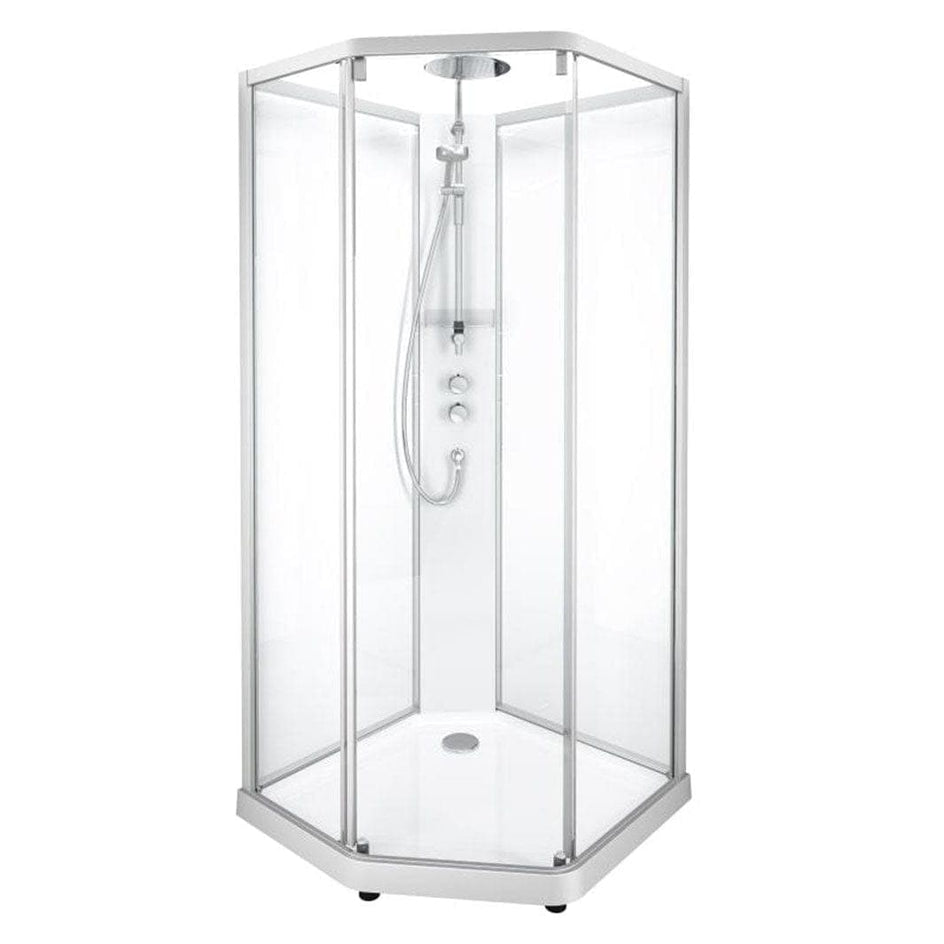 Porsgrund Showerama 10-5 P Dusjkabinett Klart glass / Matt aluminium / 90x90cm Porsgrund Dusjkabinett BUN-P6296914