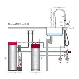 Quooker PRO3 VAQ B Beholder - 100 ℃ kokende vann