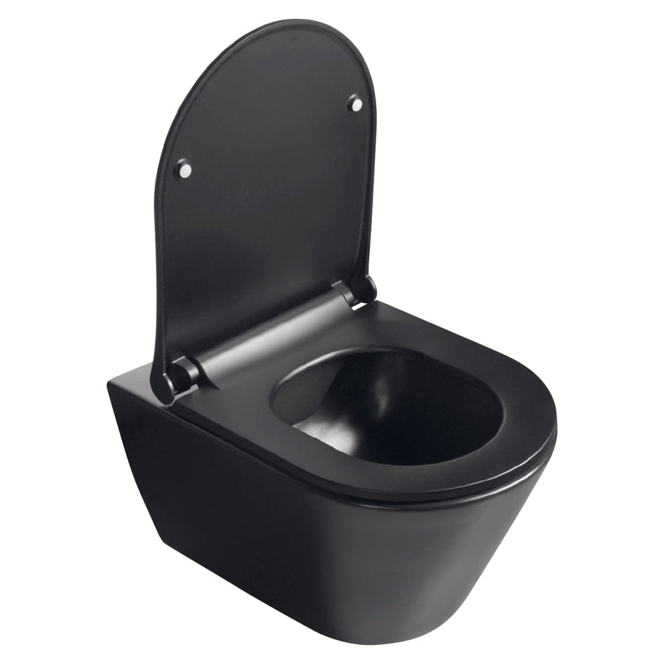 Sanipro Aquaform Rimless Vegghengt Toalett - inkl. soft-close sete Svart matt Sanipro Vegghengt toalett SA-6123045