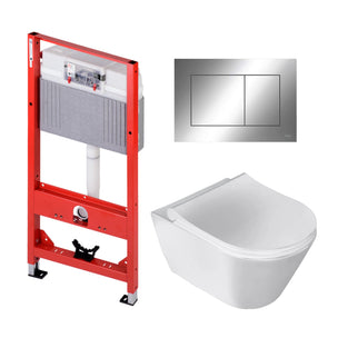 Sanipro Aquaform Toalettpakke: veggskål, soft-close sete og TECE sisterne