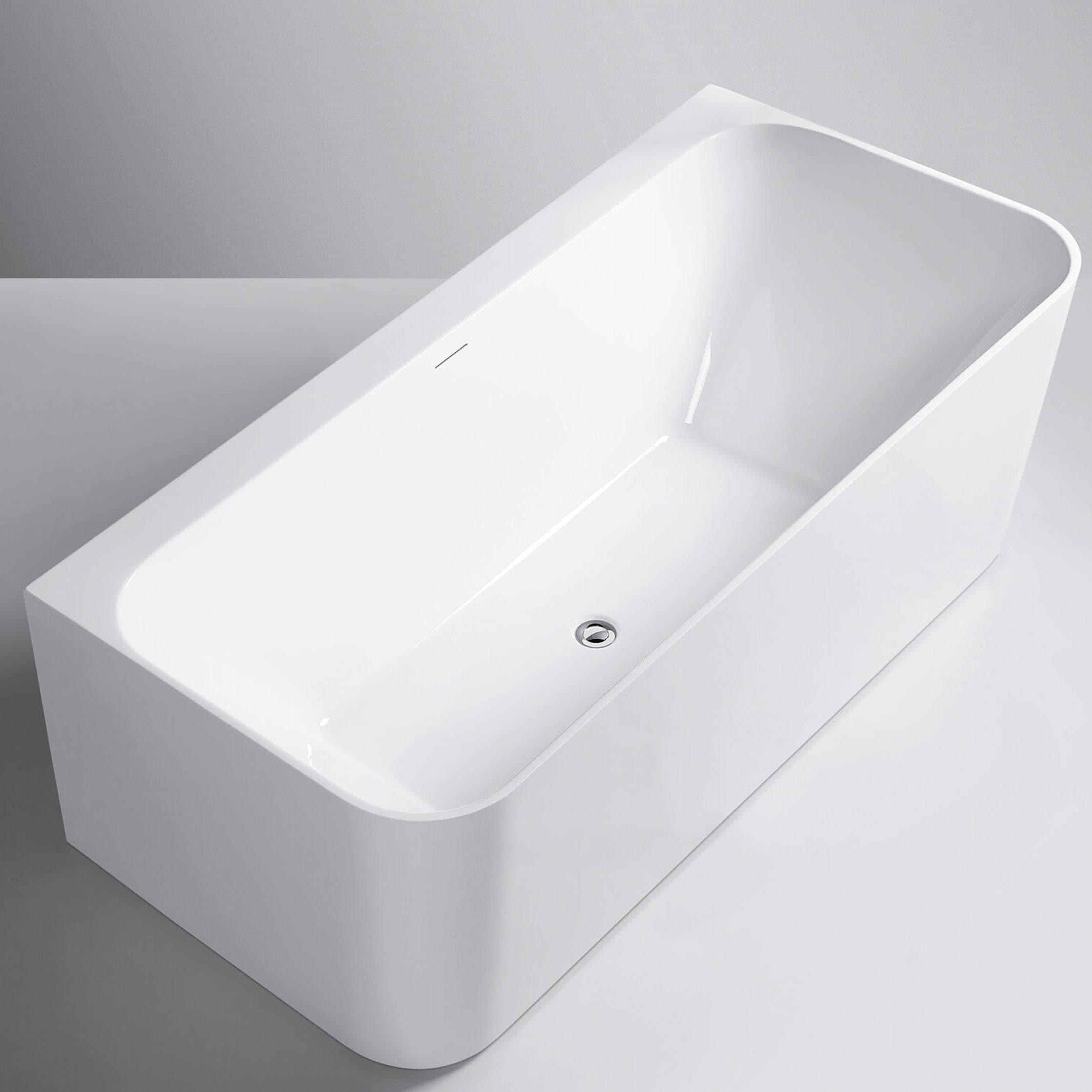 Sanipro Badekar Sense Back-to-wall 170 Hvit / 170cm Frittstående badekar