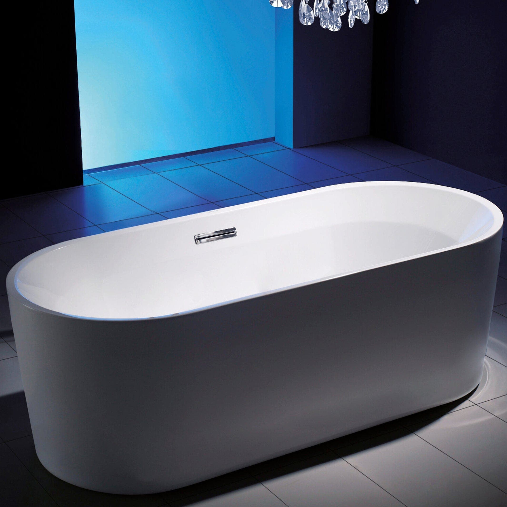 Sanipro Badekar Sienna Slim 170 Frittstående Hvit / 170cm Frittstående badekar