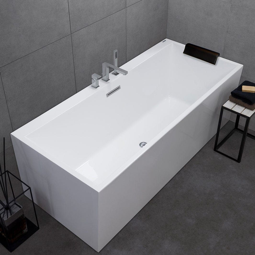 Sanipro Badekar TAHITI Rektangulært Back-to-wall 160-180 Hvit / 170cm Sanipro Frittstående badekar SA-2022