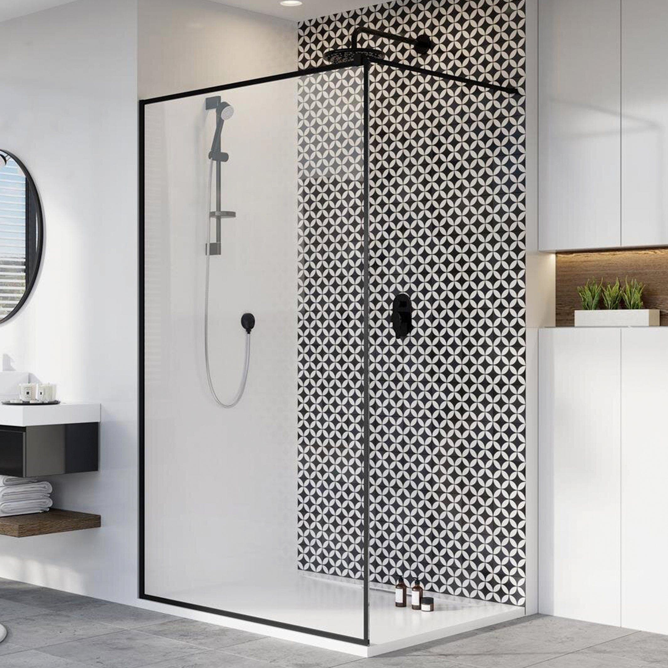 Sanipro Black Collection Dusjvegg - Urban/Frame Svart matt / 90cm / Frame Sanipro Dusjvegg SA-10146