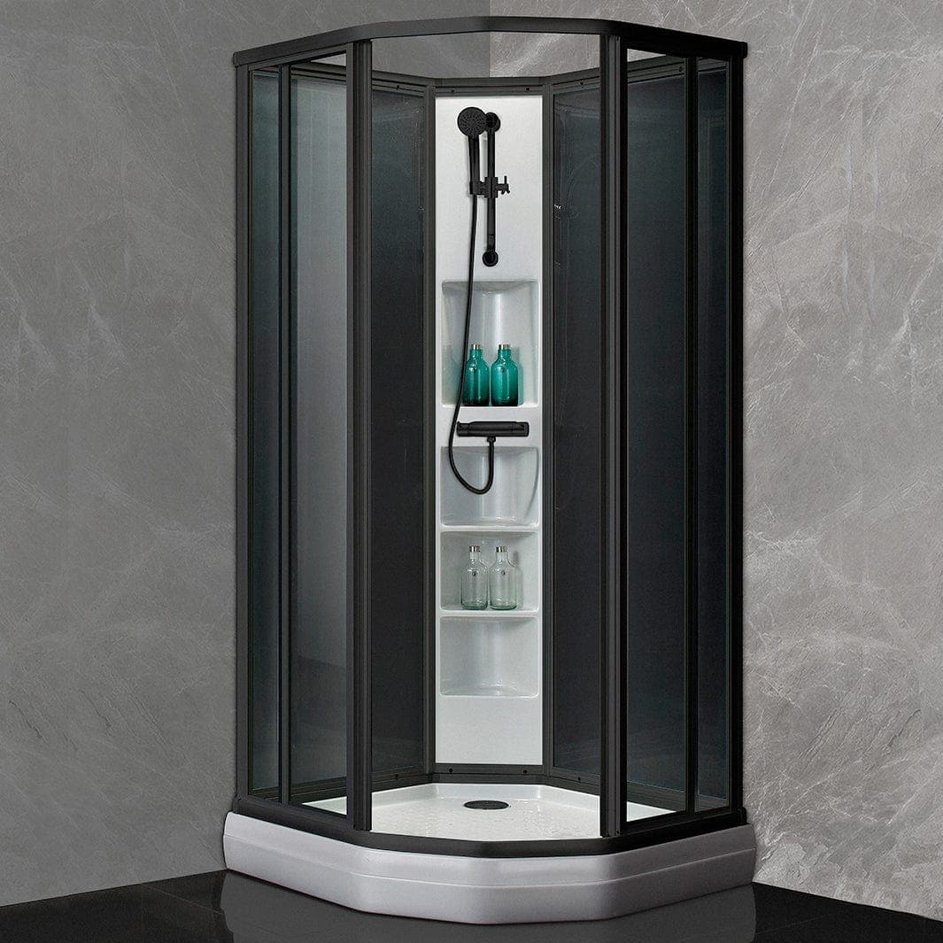 Sanipro Dusjkabinett Svart Classic - sotet bakvegger Sanipro Dusjkabinett