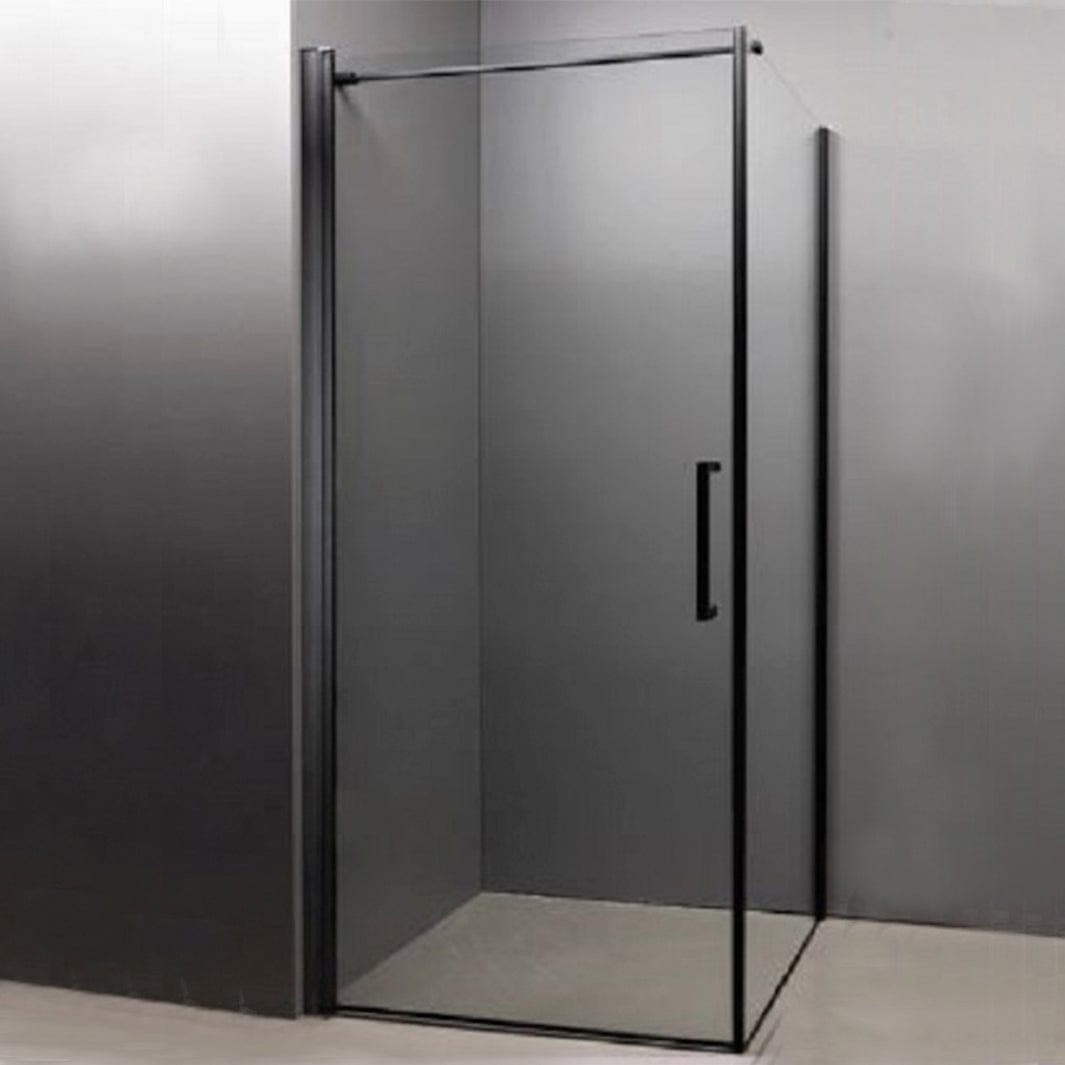 Sanipro Town Fastvegg - pris pr stk Svart matt / 90cm / Klart glass Sanipro Dusjvegg SA-10043