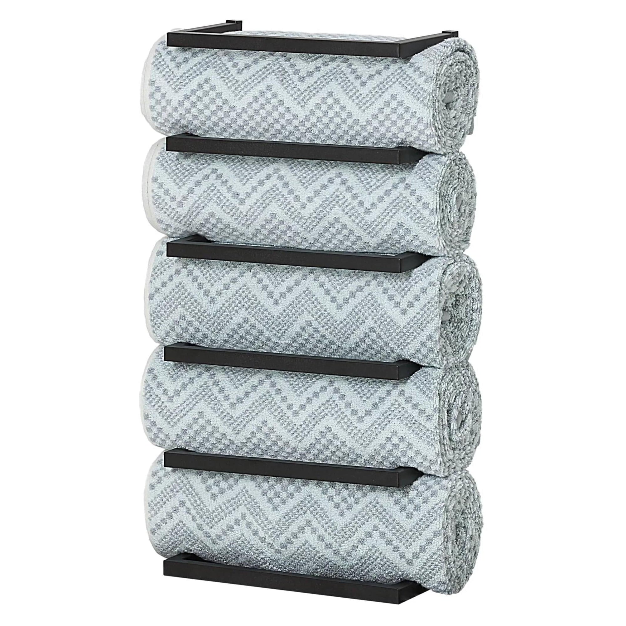 Sealskin Carrè håndklehylle 5 for vegg matt sort Svart Sealskin Håndklehylle CO-396330746