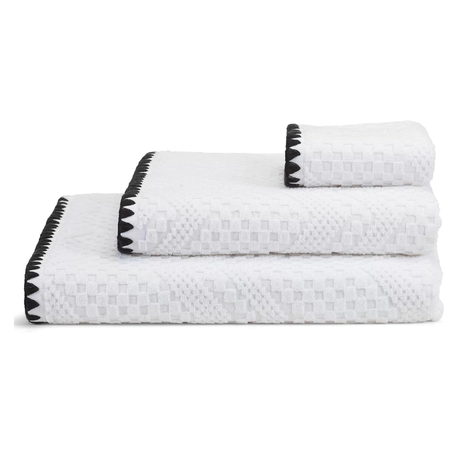 Sealskin Porto badehåndkle 70x140 hvitt m/sort kant Svart Sealskin Håndklær CO-V345812