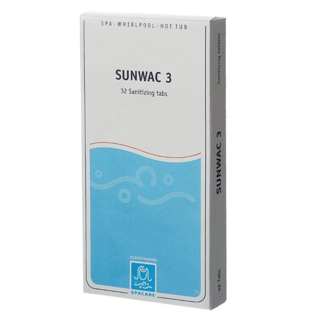 Spacare Sunwac 3 Klortabletter 32/160stk - for bad 100-200 Liter 32 stk Kjemikalier til spabad