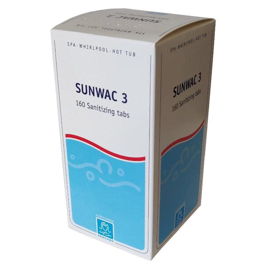 Spacare Sunwac 3 Klortabletter 32/160stk - for bad 100-200 Liter 160 stk Kjemikalier til spabad
