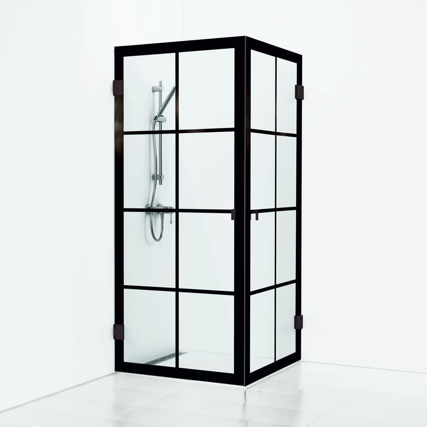 Svedbergs 180° Rista Dusjhjørne Rett 80x80cm / Svart matt Svedbergs Dusjhjørne SV-693788