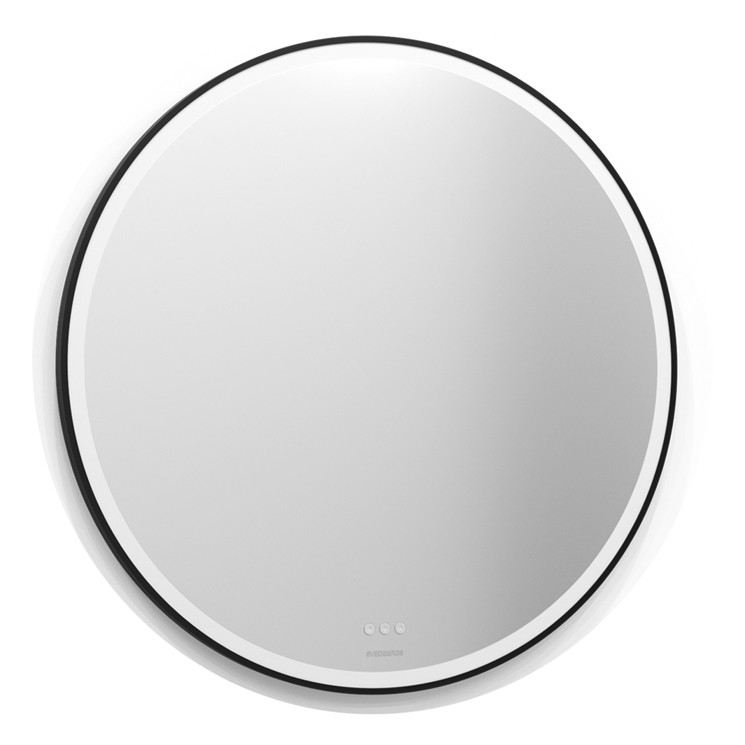 Svedbergs ISTA Speil Svart Ramme Rund 100cm Svedbergs Baderomsspeil SV-458100