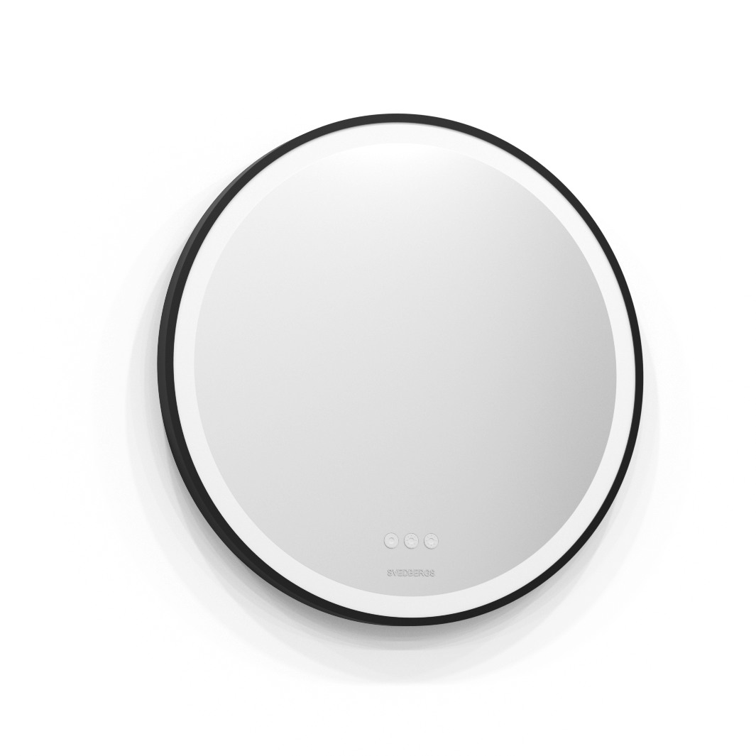 Svedbergs ISTA Speil Svart Ramme Rund 60cm Svedbergs Baderomsspeil SV-458060