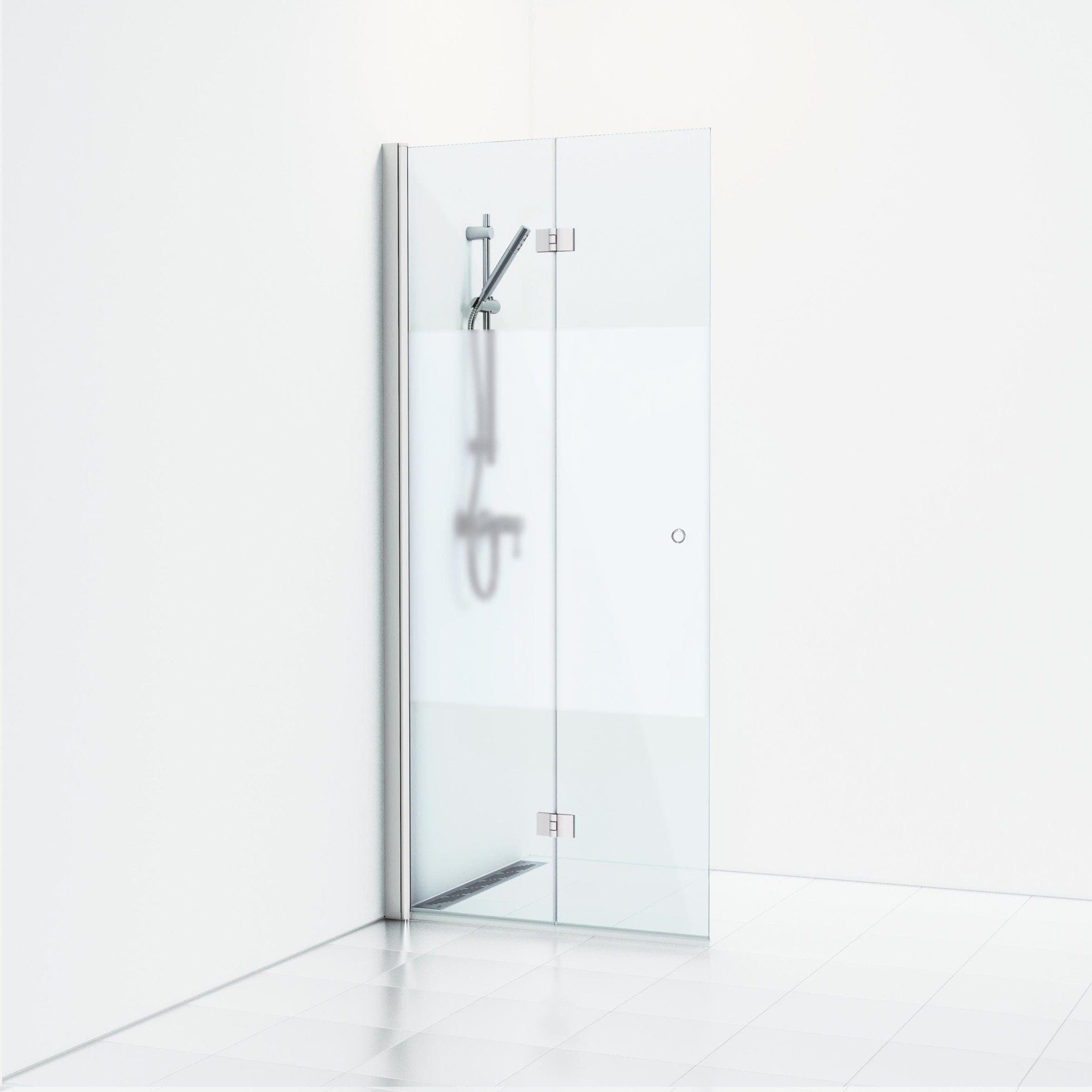 Svedbergs Skoga Dusjnisje Leddet Enkel Matt aluminium / 100cm / Halvfrostet glass Svedbergs Dusjnisje SV-61509310