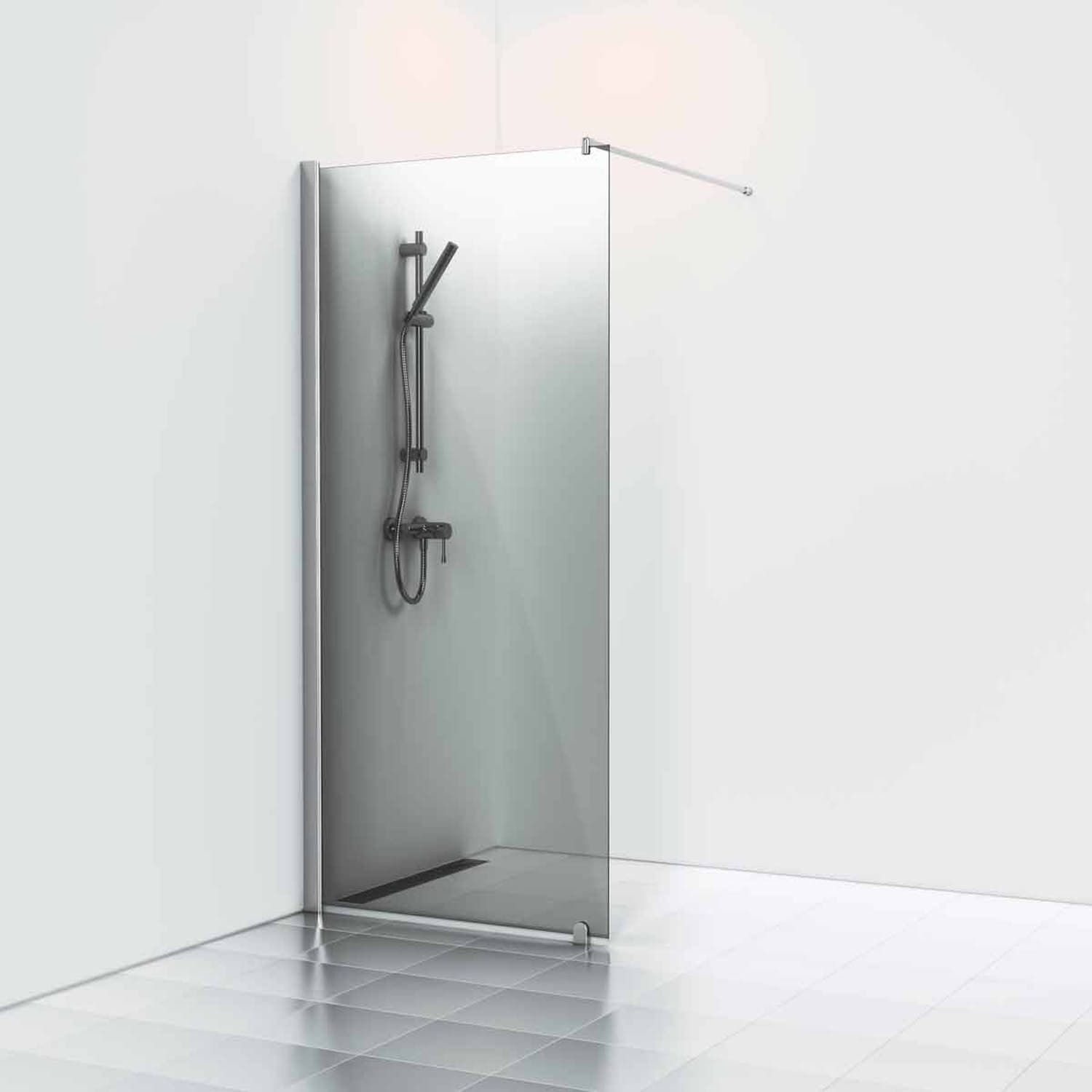 Svedbergs Skoga Dusjvegg Rett (walk-in) Krom / 100cm / Røkfarget glass Svedbergs Dusjvegg SV-6120341