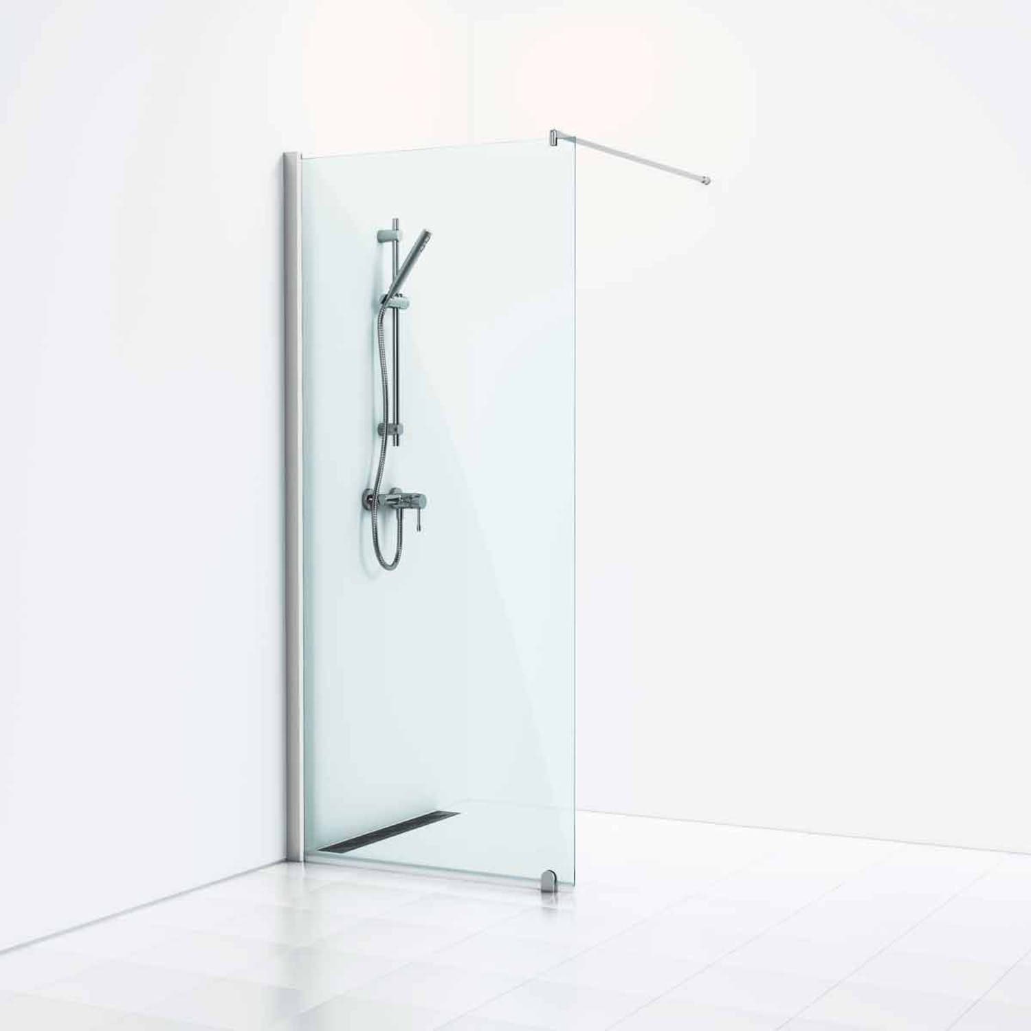 Svedbergs Skoga Dusjvegg Rett (walk-in) Matt aluminium / 100cm / Klart glass Svedbergs Dusjvegg SV-6120031