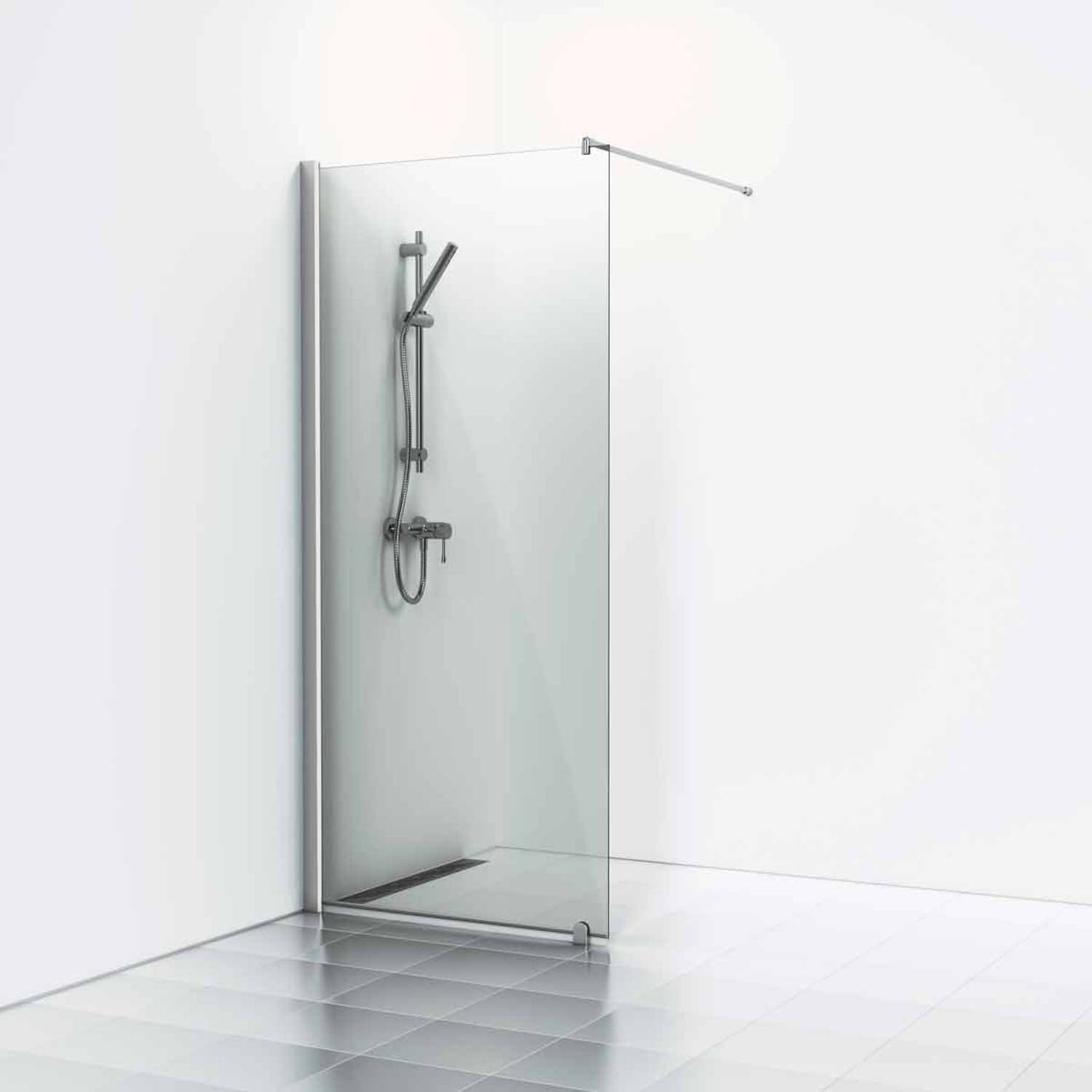 Svedbergs Skoga Dusjvegg Rett (walk-in) Matt aluminium / 100cm / Røkfarget glass Svedbergs Dusjvegg SV-6120331