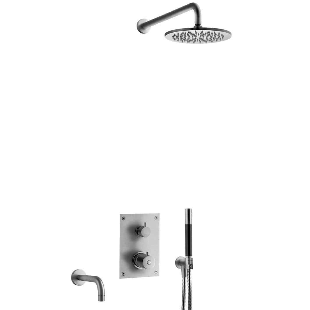 Tapwell BOX7368 ED2 Takdusj Innbygging Brushed black chrome Tapwell Blandebatteri innbygging TA-9422816