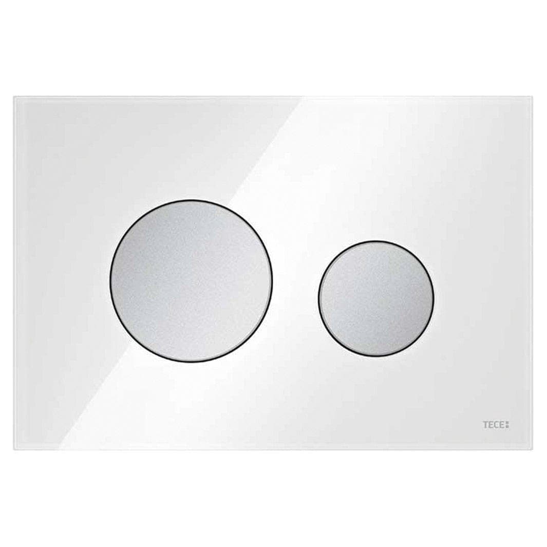 TECEloop Betjeningsplate Glass Hvit glass / Matt krom Tece Betjeningsplate og trykknapper TE-6122219