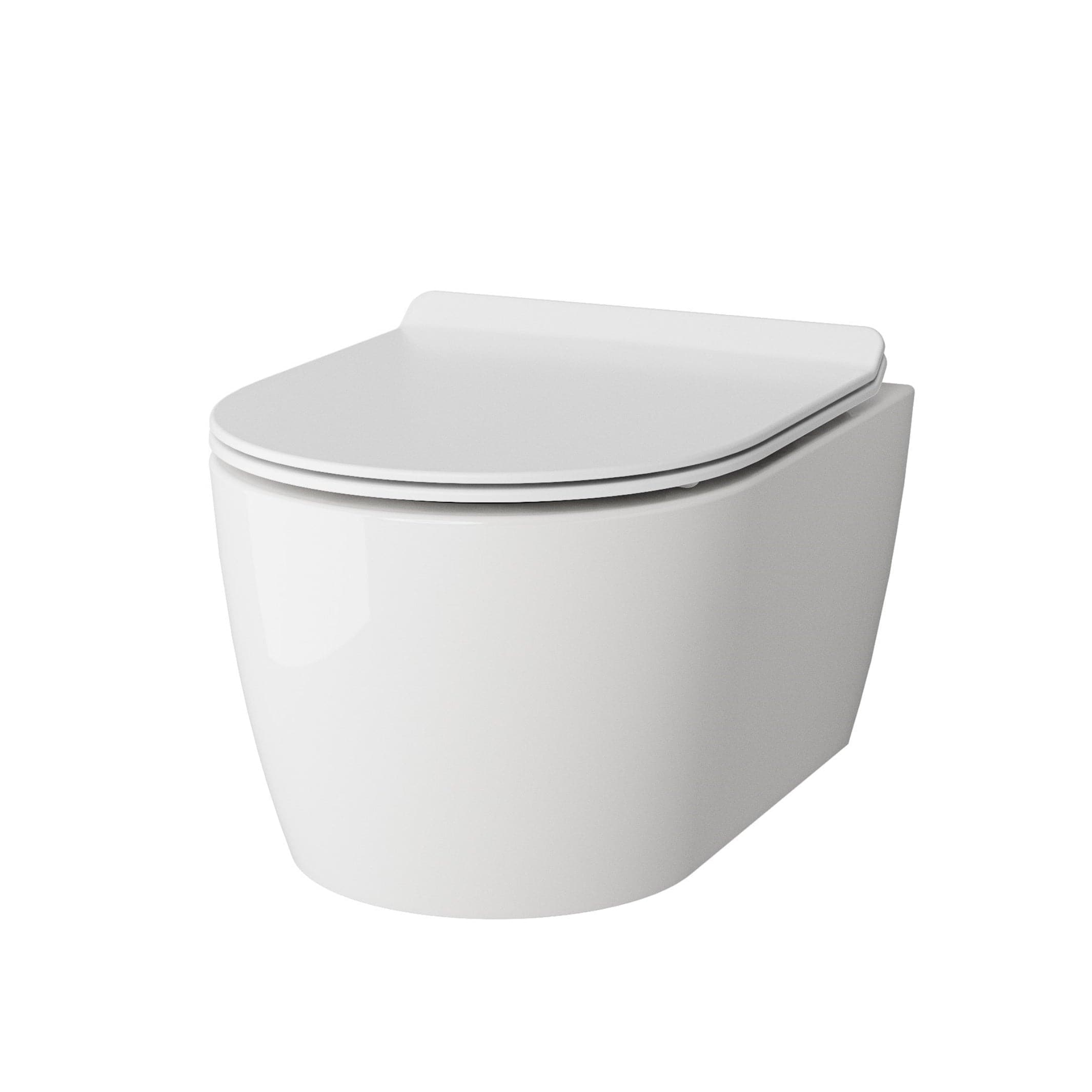 Vikingbad Aida Kompakt Veggskål med Soft-close Sete - Vegghengt Toalett Hvit / Slim Vegghengt toalett