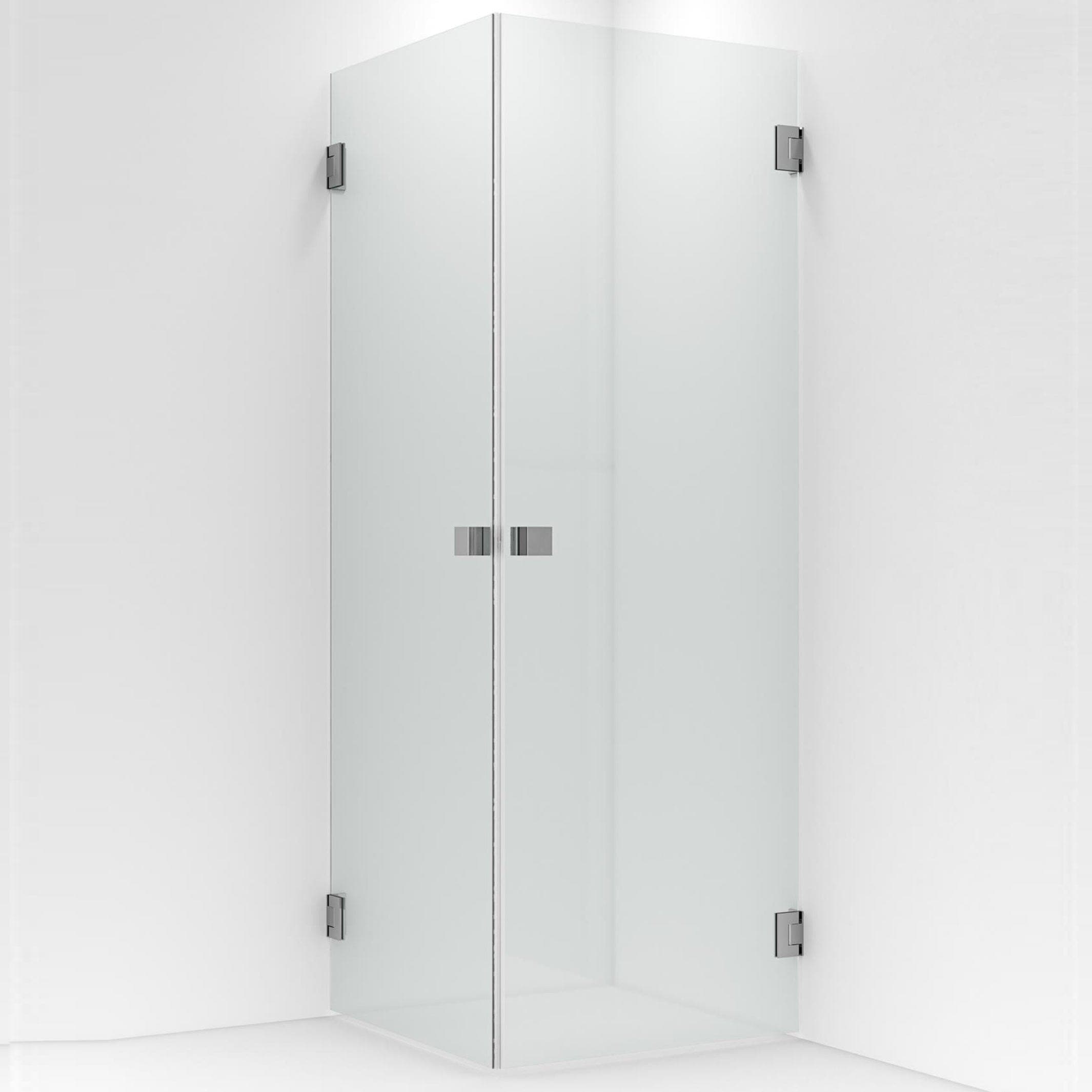 VikingBad EMIL Dusjhjørne Rett H200cm Sølv / 70x70cm / Klart glass VikingBad Dusjhjørne VB-114417