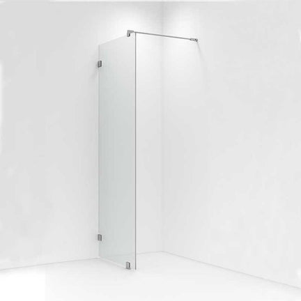 VikingBad Emil Glassfelt H200cm - inkl. støttestag, veggfeste og gulvfeste Sølv / 100cm / Klart glass VikingBad Dusjvegg VB-113431