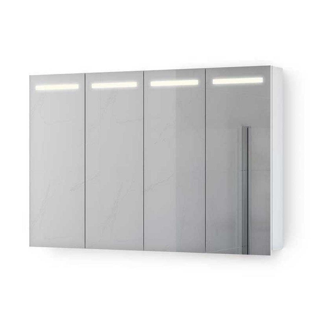 VikingBad Ida Speilskap B50-120cm m/LED og Stikk - innvendig speil Hvit matt / 120cm VikingBad Speilskap VB-111712