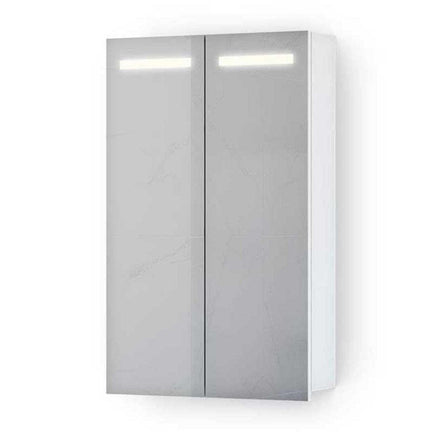 VikingBad Ida Speilskap B50-120cm m/LED og Stikk - innvendig speil Hvit matt / 50cm VikingBad Speilskap VB-111707