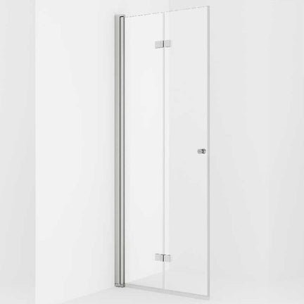 Vikingbad Liam Dusjdør Leddet H195cm Sølv / 70cm venstre / Klart glass VikingBad Dusjdør VB-001393-01