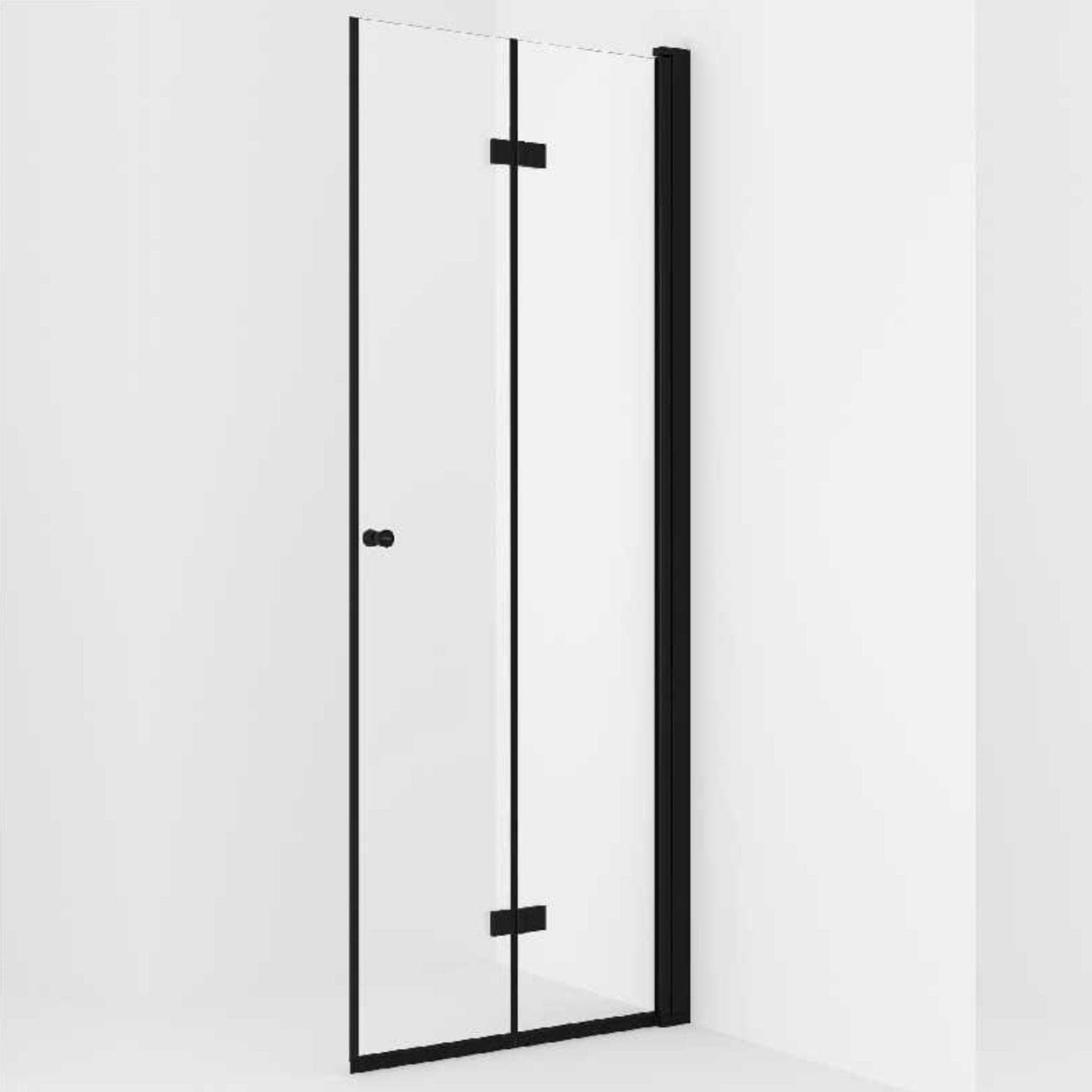 Vikingbad Liam Dusjdør Leddet H195cm Svart matt / 70cm høyre / Klart glass VikingBad Dusjdør VB-001394-01