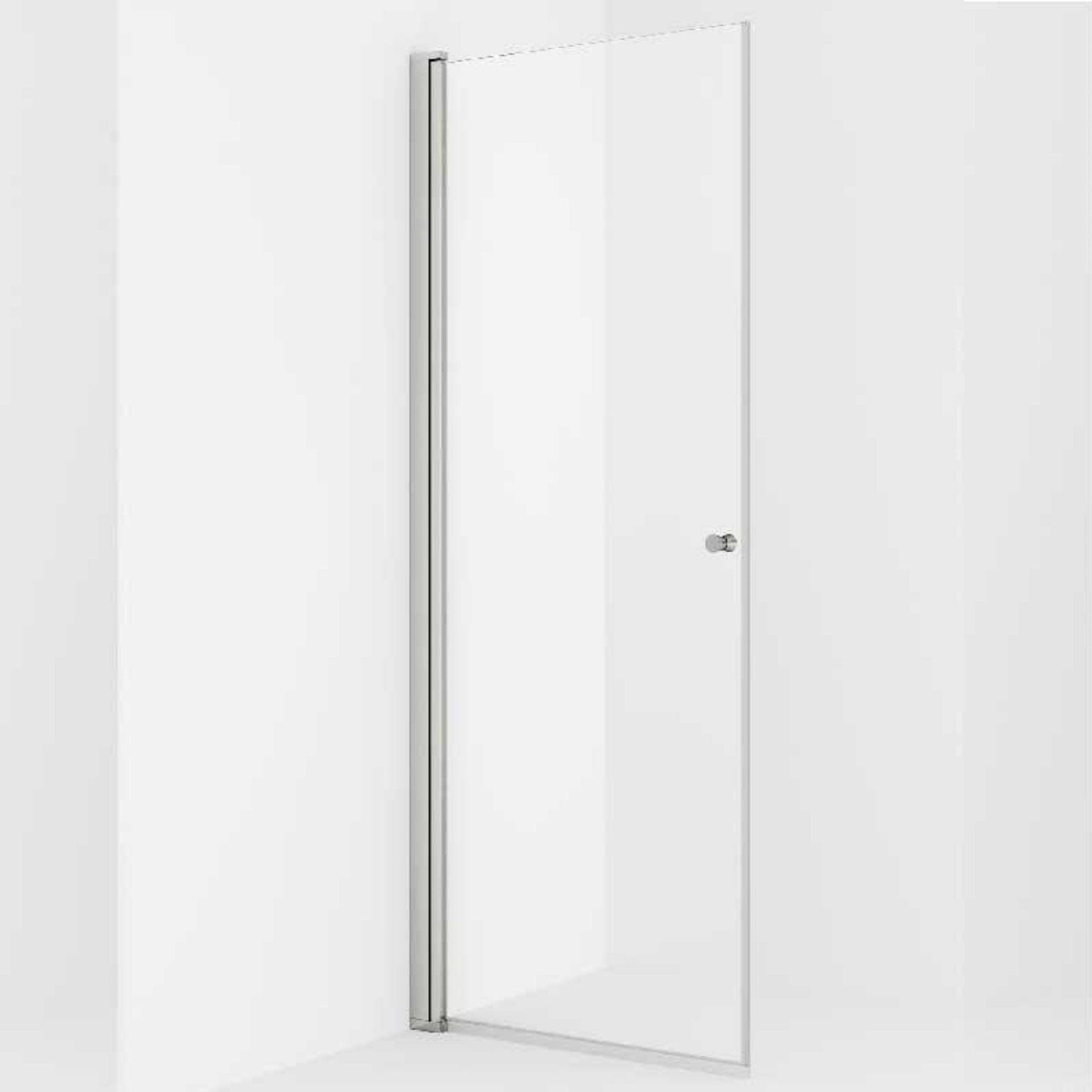 VikingBad Liam Dusjdør Rett H195cm Sølv / 70cm / Klart glass VikingBad Dusjdør VB-001374-01